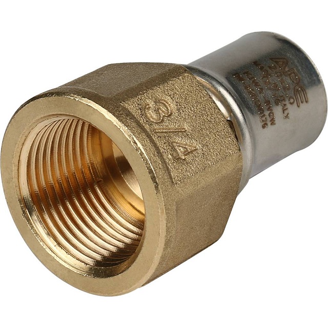 МП Муфта резьбовая пресс для металлопласта STOUT Ø20х3/4" В