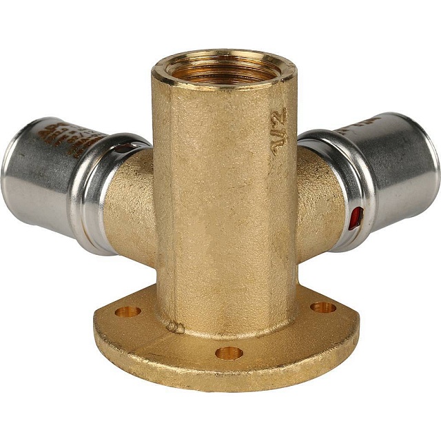 МП Тройник с креплением пресс для металлопласта STOUT Ø20х1/2"
