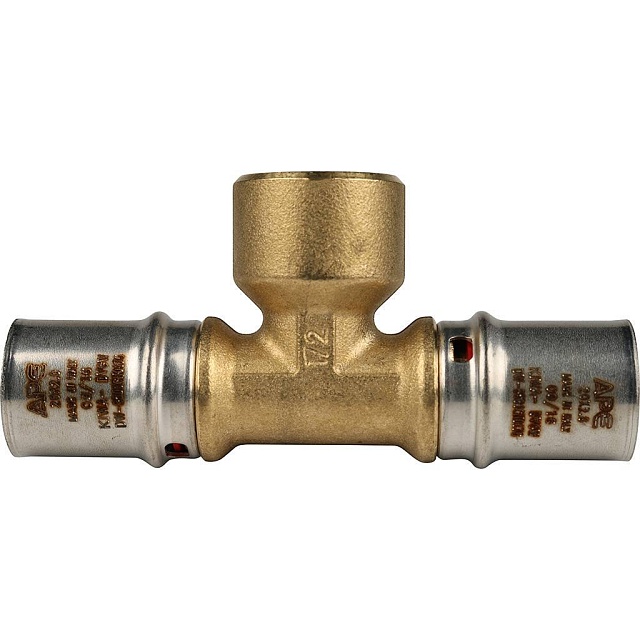 МП Тройник резьбовой пресс для металлопласта STOUT Ø20х1/2"х20 В