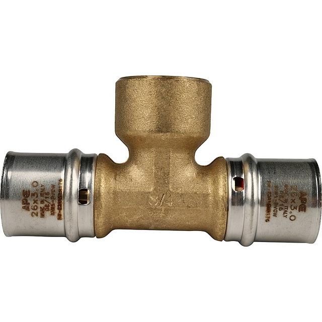 МП Тройник резьбовой пресс для металлопласта STOUT Ø26х3/4"х26 В