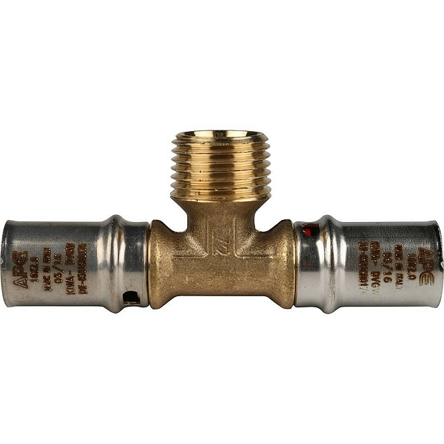 МП Тройник резьбовой пресс для металлопласта STOUT Ø16х1/2"х16 Н