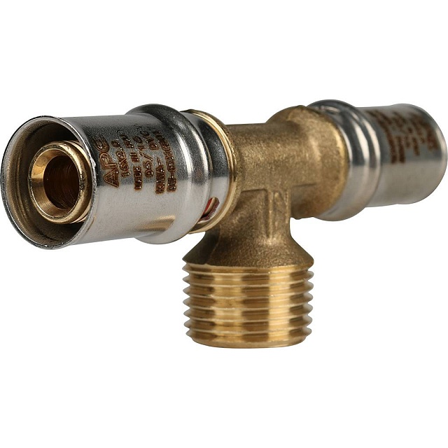 МП Тройник резьбовой пресс для металлопласта STOUT Ø16х1/2"х16 Н