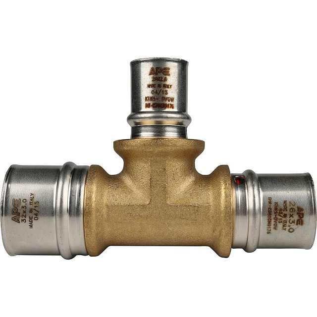 МП Тройник переходной пресс для металлопласта STOUT Ø32х20х26