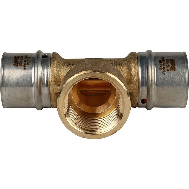 МП Тройник резьбовой пресс для металлопласта STOUT Ø32х1"х32 В