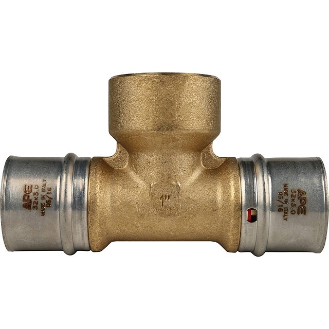 МП Тройник резьбовой пресс для металлопласта STOUT Ø32х1"х32 В