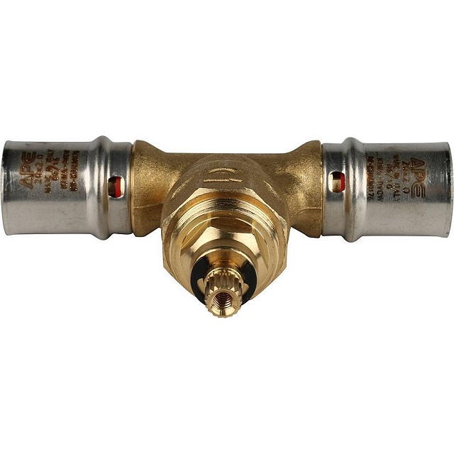 МП Вентиль с хромированной ручкой пресс для металлопласта STOUT Ø20х20