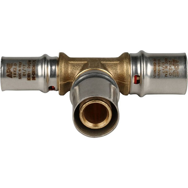 МП Тройник переходной пресс для металлопласта STOUT Ø20х20х16