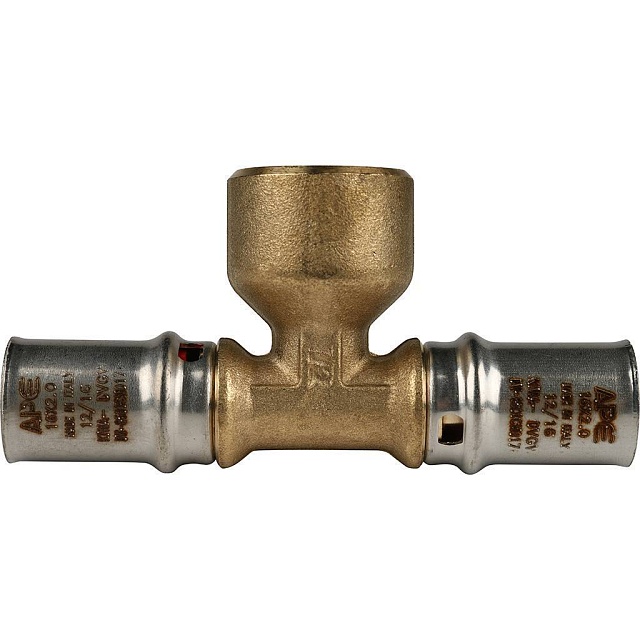 МП Тройник резьбовой пресс для металлопласта STOUT Ø16х1/2"х16 В