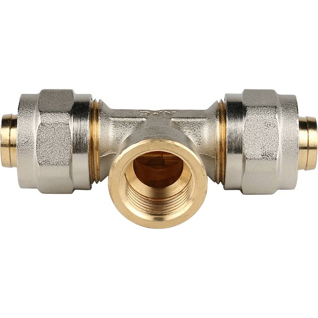 МЦ Тройник резьбовой цанга для металлопласта STOUT Ø20х1/2"х20 В