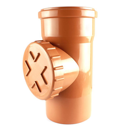 ПВХ Ревизия канализационная OSTENDORF KGRE (рыжая) Ø250 с крышкой