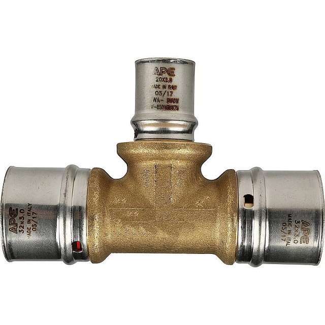 МП Тройник переходной пресс для металлопласта STOUT Ø32х20х32