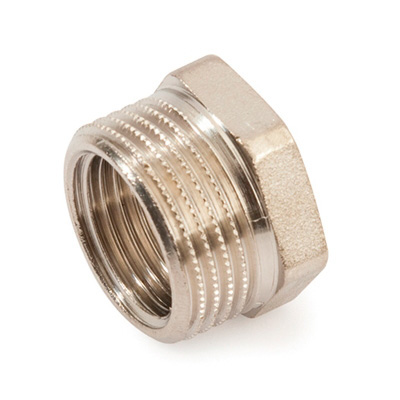 Футорка резьбовая латунная STOUT никель 1/4&quot;x1/8&quot; ВН