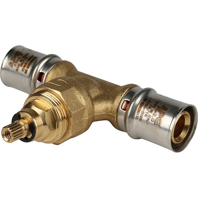 МП Вентиль с хромированной ручкой пресс для металлопласта STOUT Ø20х20