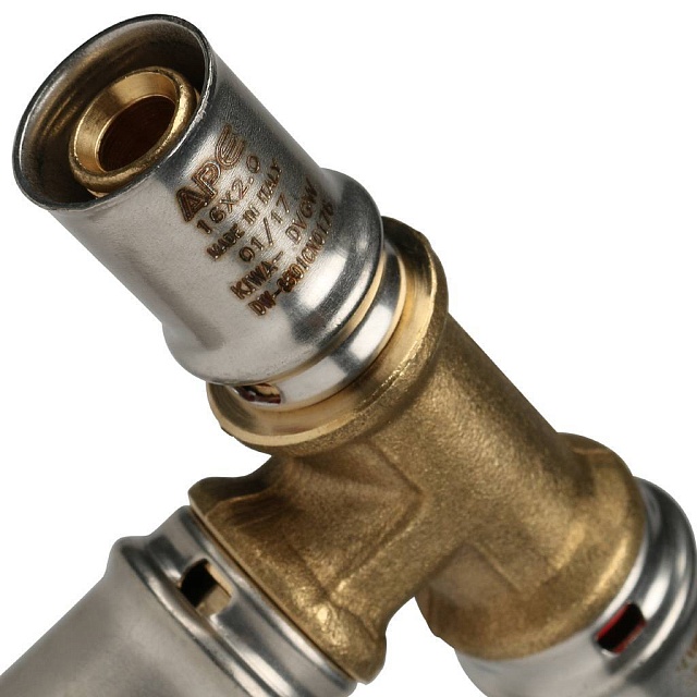 МП Тройник переходной пресс для металлопласта STOUT Ø20х20х16