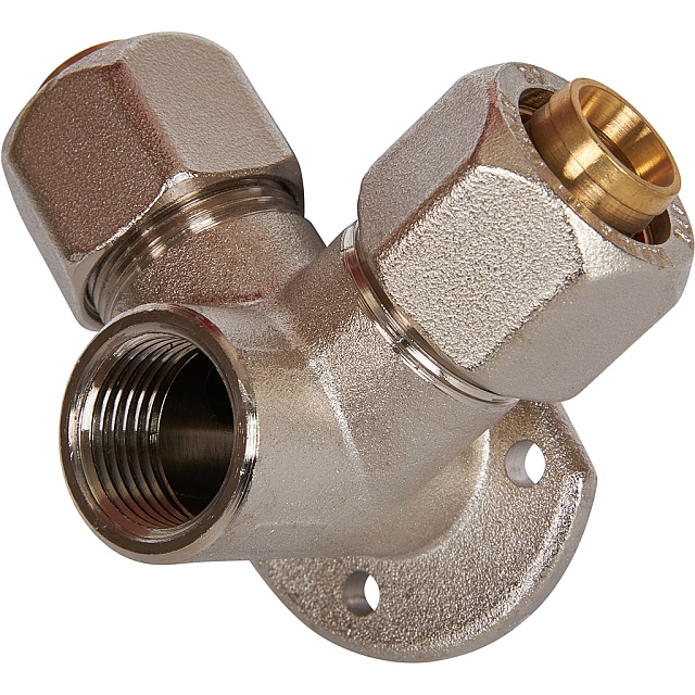 МЦ Тройник с креплением цанга для металлопласта STOUT Ø20х1/2"х20