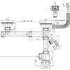 Сифон для кухонных мойки двойной АНИПЛАСТ ГРОТ A7500S 31/2&amp;quot;х40 смещ с отв стир маш, с гибк переливом