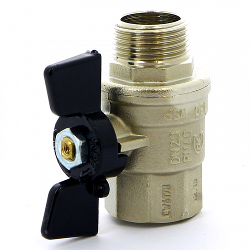 Кран шаровой BUGATTI OREGON 307 бабочка 3/4&amp;quot; ВН, полнопроходной