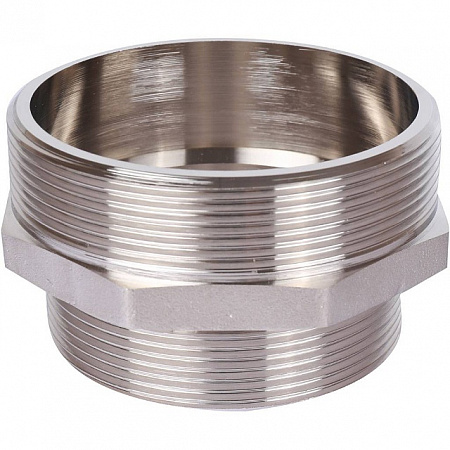 Ниппель переходной резьбовой латунный STOUT никель 3&quot;x2 1/2&quot; Н