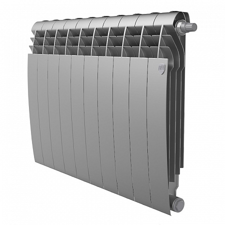 Радиатор биметаллический ROYAL THERMO BILINER SILVER SATIN VDR 500x10 секций, серый (НС-1309746)