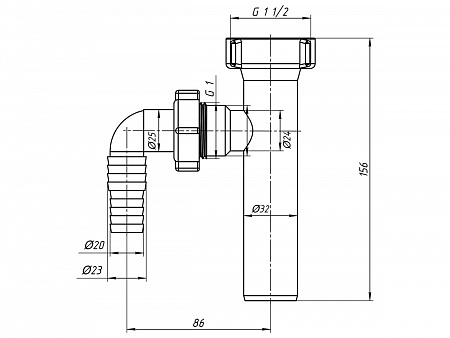 АНИПЛАСТ Отвод ст. маш. 11/2&quot;х32