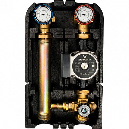 ГБМ Насосная группа STOUT с термостатическим смесителем, с насосом GRUNDFOS UPSO25-65 DN25 (1&quot;)