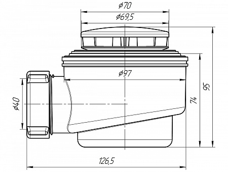 Сифон для душевого поддона АНИПЛАСТ E410C 11/2&quot;x50 хром