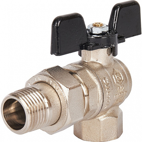 Кран шаровой с американкой угловой STOUT бабочка 1/2&amp;quot;