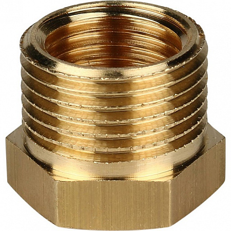 Футорка резьбовая латунная STOUT без покрытия 3/8&quot;x1/4&quot; ВН