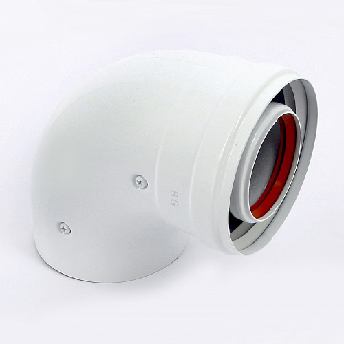 Промежуточный коаксиальный отвод BAXI 90° без муфты Ø60/100 мм