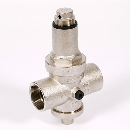Редуктор давления UNI-FITT 11/2&quot; В 0,5-6 бар PN25 с отверстием под аксиальный манометр 1/4&quot; никел.