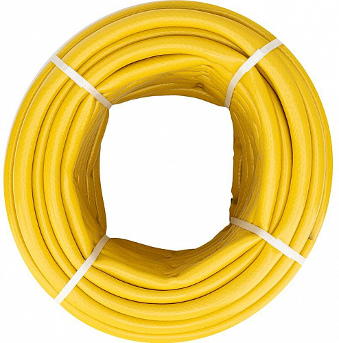 Шланг поливочный армированный ПВХ 3-х слойный ЖЕЛТЫЙ СИБРТЕХ ДАЧНИК 3/4&amp;quot; - 9атм (50м)