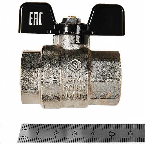 Кран шаровой полнопроходной, ВР/ВР, ручка бабочка 3/4&amp;quot; STOUT