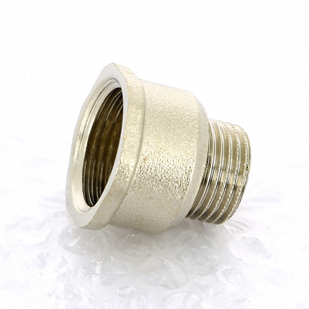 Переход под ключ резьбовой латунный UNI-FITT никель 1/2&quot;х3/4&quot;