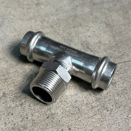 НП Тройник с резьбой пресс из нержавейки UNI-FITT фитинг Ø22х3/4"х22 Н