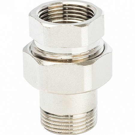 Американка ПРЯМАЯ резьбовая латунная (с прокладкой o-ring) STOUT никель 3/4&quot; ВН