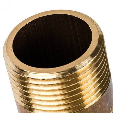 Сгон резьбовой латунный STOUT без покрытия 1/2&quot;x100мм