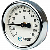 Термометр биметаллический накладной STOUT Ø63-1/2&amp;quot;, +120°C