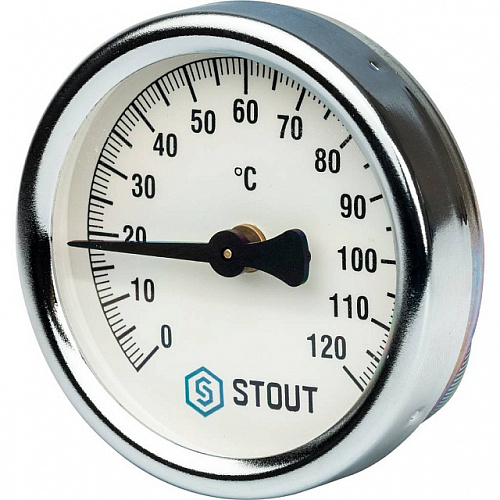 Термометр биметаллический накладной STOUT Ø63-1/2&amp;quot;, +120°C