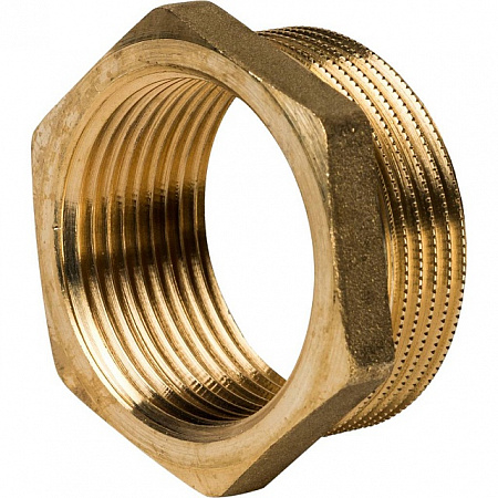 Футорка резьбовая латунная STOUT без покрытия 2&quot;x11/2&quot; ВН