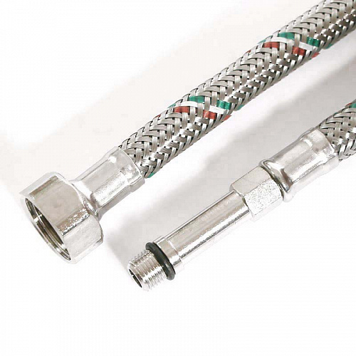 Гибкая подводка для смесителя UNI-FITT МL10х1 - 1/2&amp;quot;, 30 см, удл. штуцер, DN 8, оплётка из нерж. ста