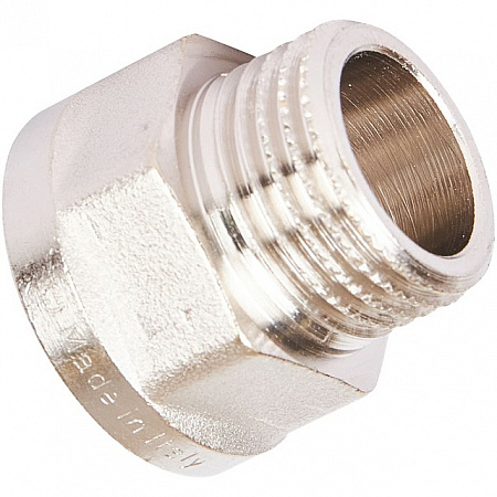Переход под ключ резьбовой латунный STOUT никель 1/2&quot;х1/2&quot; ВН