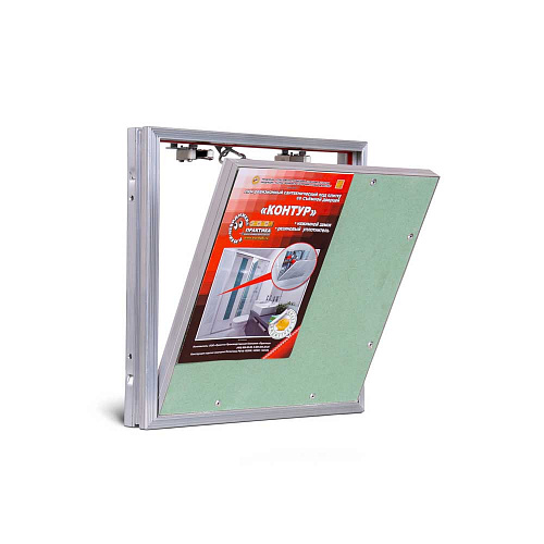 Люк потайной АЛЮМИНИЕВЫЙ со съемной дверцей (НАЖИМНОЙ) ПРАКТИКА &amp;quot;КОНТУР&amp;quot; КР 30x30