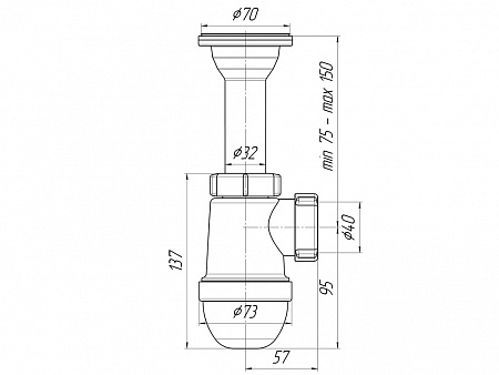 АНИПЛАСТ Сифон 11/2&quot;х40 C0500