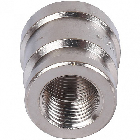 Муфта переходная резьбовая латунная STOUT никель 3/8&quot;X1/4&quot; В