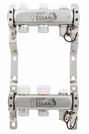 Коллекторная группа ESSAN GROUP803 нержавейка 1&quot;x3/4&quot; EK -2 выхода, без расходомеров (204 мм)