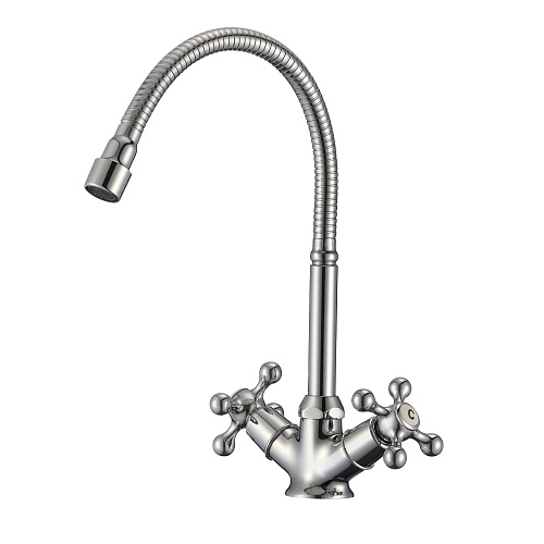 Смеситель для кухни с гибким изливом OLIVE'S BALEAR 13435-4BL нержавеющая сталь, нержавеющая сталь,