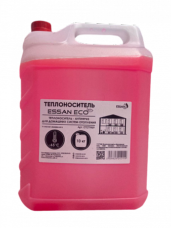 Теплоноситель для отопления ESSAN ECO (розовый) этиленгликоль -65°C 10 кг