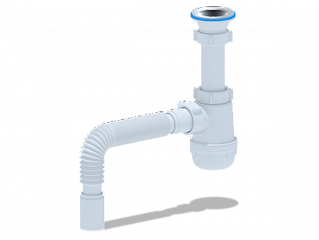 АНИПЛАСТ Сифон Грот 11/2&quot;х40 c гибкой трубой 40х40