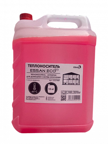 Теплоноситель для отопления ESSAN ECO (розовый) этиленгликоль -65°C 10 кг