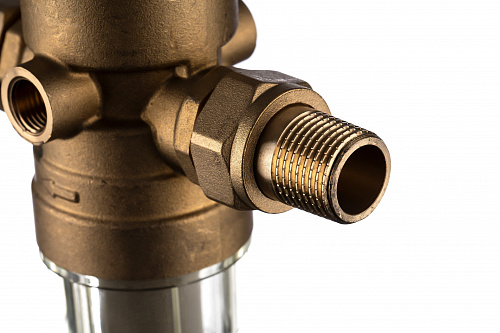 Фильтр промывной с редуктором ГЕЙЗЕР БАСТИОН Ø52,5 без покрытия 1/2&amp;quot; АМ-АМ, 90 мкм, пластиковая колб